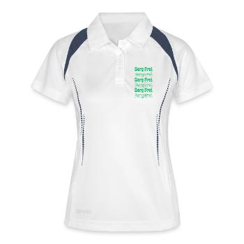 Retro Berg Frei Mountain Typography - Frauen Polo atmungsaktiv - Weiß/Navy - Vorne