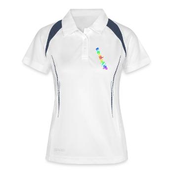 REVOLUTION (Regenbogen) - Frauen Polo atmungsaktiv - Weiß/Navy - Vorne