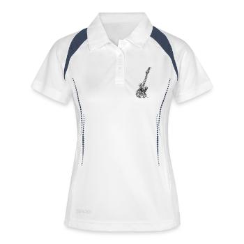 Basse Gribouillage - Polo respirant Femme - blanc/marine - Devant