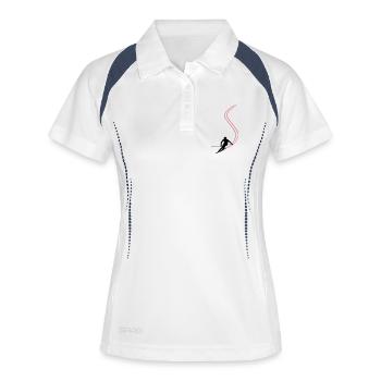 Ski ! - Polo respirant Femme - blanc/marine - Devant