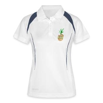 Ananas fou - Polo respirant Femme - blanc/marine - Devant