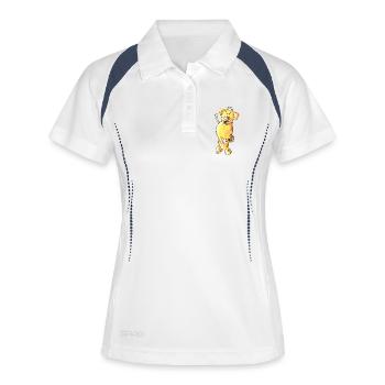 Funny Labrador - Polo respirant Femme - blanc/marine - Devant