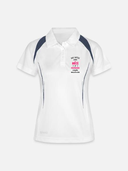 Neveu Nièce Oncle Tante Famille Bébé Noël - Women's Polo breathable - white/navy
