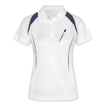 pinceau - Polo respirant Femme - blanc/marine - Devant