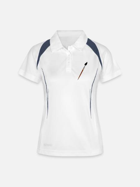 paint brush - Women's Polo breathable - white/navy