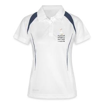 Lustige Geschenke für Vegetarier zu Weihnachten - Frauen Polo atmungsaktiv - Weiß/Navy - Vorne