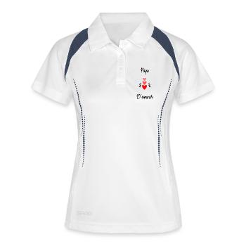 DAD. FATHER'S DAY. HAPPY FATHER'S DAY. HAPPY BIRTHDAY. - Women's Polo breathable - white/navy - Front