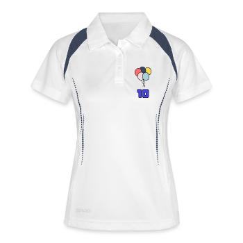 10. 10 YEARS. 10th ANNIVERSARY. 10 YEAR ANNIVERSARY. - Women's Polo breathable - white/navy - Front