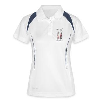 keine Gnade für die Wade Marathon Halbmarathon - Frauen Polo atmungsaktiv - Weiß/Navy - Vorne