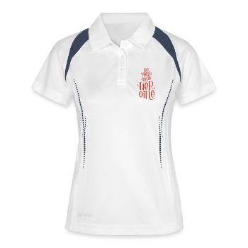 Soyez votre propre héroïne - Lettrage - Polo respirant Femme - blanc/marine - Devant