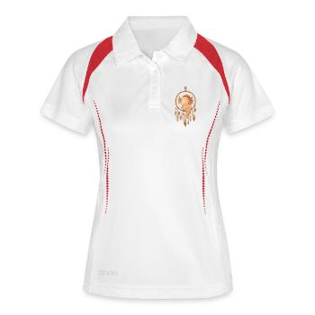 Axolotl de Noël – Dreamcatcher Design - Polo respirant Femme - blanc/marine - Devant