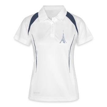 Eiffel Tower Silhouette Paris Grunge Look - Women's Polo breathable - white/navy - Front