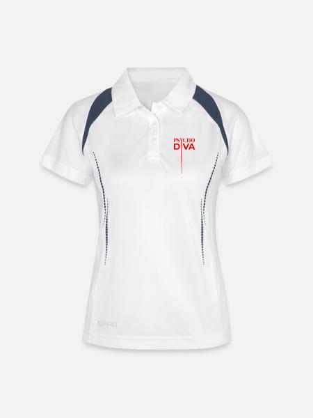 Psycho Diva – Sarcasm Spell Red - Women's Polo breathable - white/navy