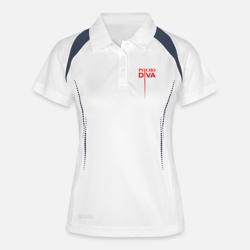 Psycho Diva – Sarcasm Spell Red - Women's Polo breathable - white/navy
