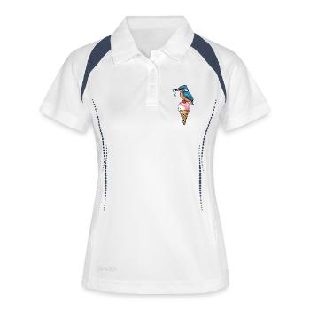 martins-pêcheurs - Polo respirant Femme - blanc/marine - Devant