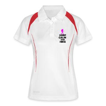 KEEP CALM AND HIKE ON, WANDERLUST, GIFT 🚶 - Women's Polo breathable - white/navy - Front