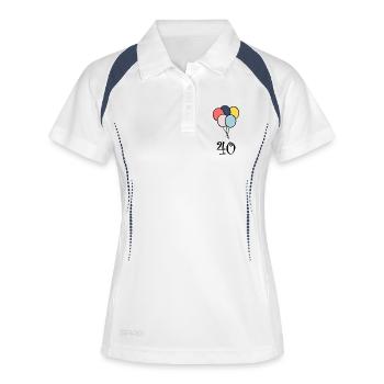 40. 40 ANS. 40e ANNIVERSAIRE. ANNIVERSAIRE 40 ANS. - Polo respirant Femme - blanc/marine - Devant