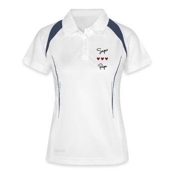 DAD. FATHER'S DAY. HAPPY FATHER'S DAY. HAPPY BIRTHDAY. - Women's Polo breathable - white/navy - Front