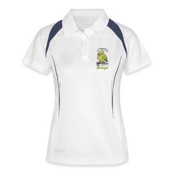 Sei immer du selbst, Kakapo Neuseeland - Frauen Polo atmungsaktiv - Weiß/Navy - Vorne