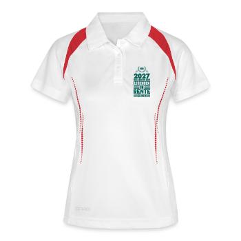 Legenden gehen 2027 in Rente - Frauen Polo atmungsaktiv - Weiß/Navy - Vorne