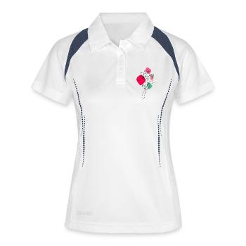 Lineart bouquet with color background - Women's Polo breathable - white/navy - Front