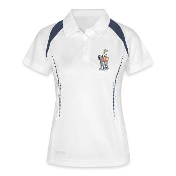 Lustige Rasselbande - Frauen Polo atmungsaktiv - Weiß/Navy - Vorne