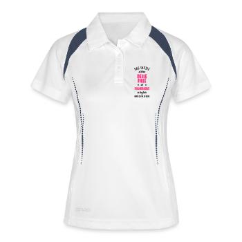 Stieftochter / Schwiegersohn / Sohn / Tochter - Frauen Polo atmungsaktiv - Weiß/Navy - Vorne