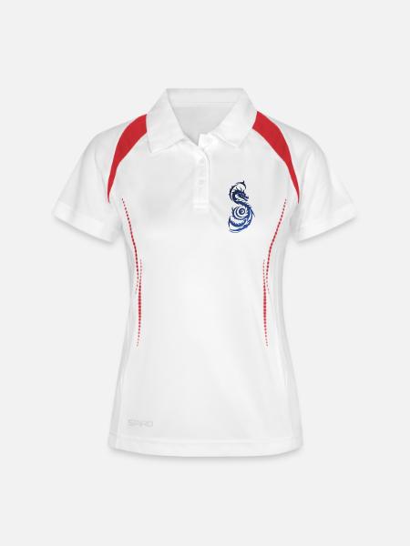 Blue Tribal Fantasy Dragon - Women's Polo breathable - white/navy