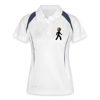 Mann des Friedens (schwarz) - Frauen Polo atmungsaktiv - Weiß/Navy - Vorne