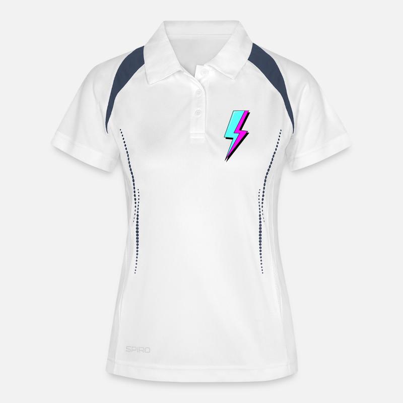 Psychedelic Neon Lightning - Women's Polo breathable - white/navy