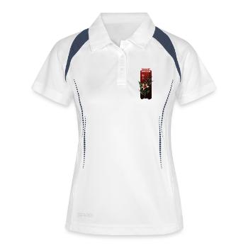 Continuez à cultiver des fleurs sur la plaque rouge - Polo respirant Femme - blanc/marine - Devant