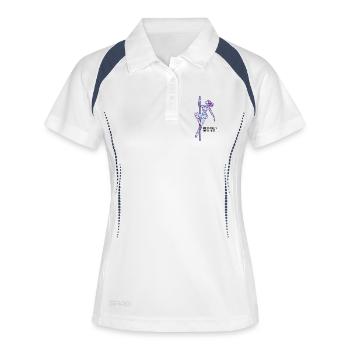 Pole Dance Line Art – Strong Woman Gift - Women's Polo breathable - white/navy - Front