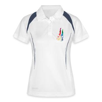 Artistic cycling, artistic cycling, indoor cycling - Women's Polo breathable - white/navy - Front