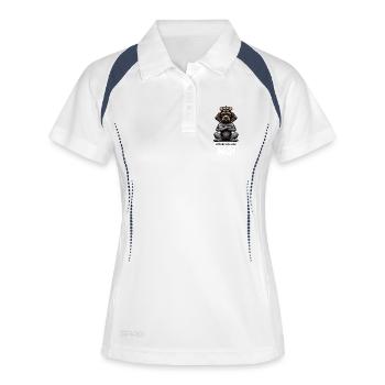 Avant de demander au porte-cheveux allemand à poils forts - Polo respirant Femme - blanc/marine - Devant