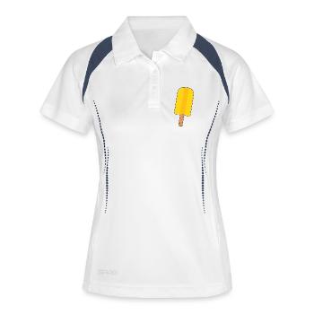 Eis am Stil Gelb - Frauen Polo atmungsaktiv - Weiß/Navy - Vorne