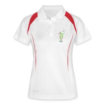 Llama with a large school cone - Women's Polo breathable - white/navy - Front