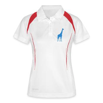 Giraffe Silhouette - Frauen Polo atmungsaktiv - Weiß/Navy - Vorne