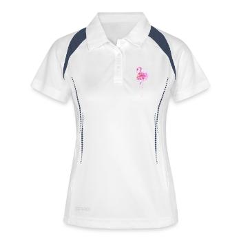 Flamingo Splash Art - Women's Polo breathable - white/navy - Front