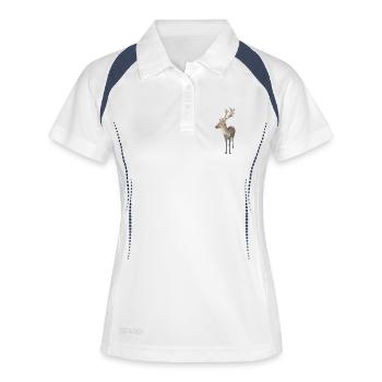 Cerf - Polo respirant Femme - blanc/marine - Devant