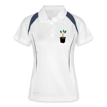 Cutting in breeding tray color - Women's Polo breathable - white/navy - Front