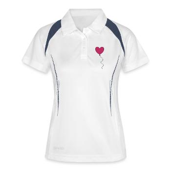 Muttertags Geschenk Mutter Muttertag Geschenkidee  - Frauen Polo atmungsaktiv - Weiß/Navy - Vorne
