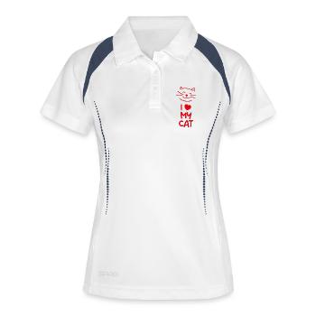 I love my cat - Women's Polo breathable - white/navy - Front