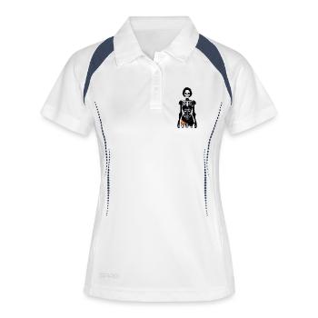 Halloween Skelett - Frauen Polo atmungsaktiv - Weiß/Navy - Vorne