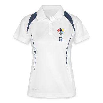5. ANNIVERSAIRE. 5 ANS. 5e ANNIVERSAIRE - Polo respirant Femme - blanc/marine - Devant
