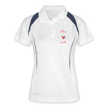 MAÎTRE. MAITRE. MERCI. MERCI MAÎTRE. MAITRE - Polo respirant Femme - blanc/marine - Devant