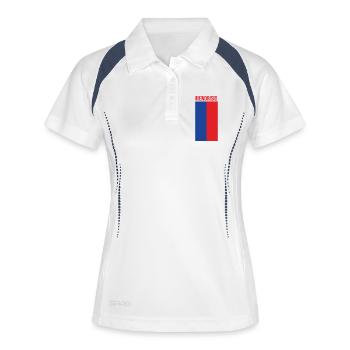Drapeau tessinois avec inscription Mendrisio - Polo respirant Femme - blanc/marine - Devant