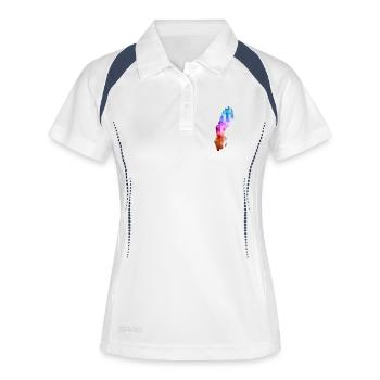 Suède - Sverige - Suède - abstrait - carte - Polo respirant Femme - blanc/marine - Devant