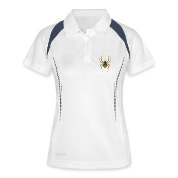 Araignée Kaléidoscope Golden Shine - Polo respirant Femme - blanc/marine - Devant