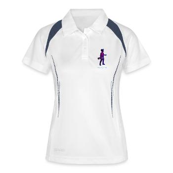 StarKid – Design rétro cosmique des années 80 - Polo respirant Femme - blanc/marine - Devant