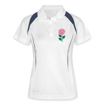 Pink Rose Pop Style - Polo respirant Femme - blanc/marine - Devant